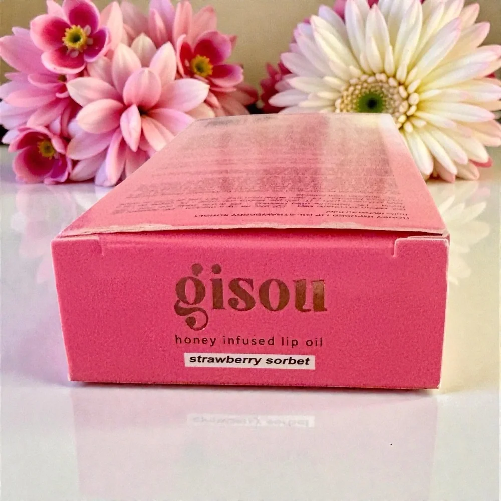 💎 Gisou Honey Infused Hydrating Lip Oil Strawberry Sorbet Full-Size New In Box
